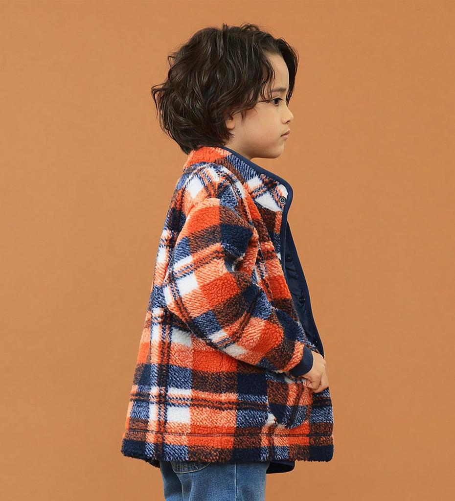 Lee Soft Touch Boa Orange Sizes Jacket, Kids' Check, 110cm-150cm