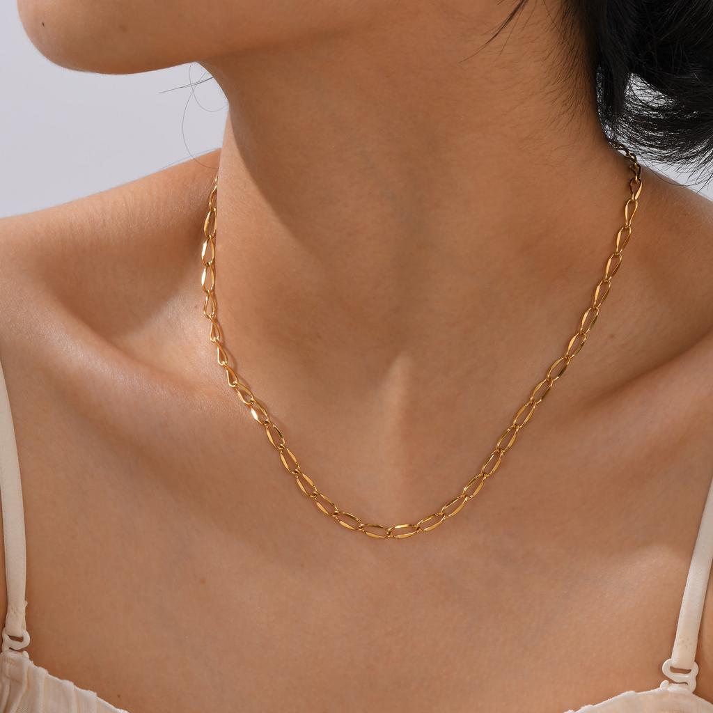 Necklace Fashion Gold Stainless Steel Necklace Bracelet Simple Personality Ladies 2133