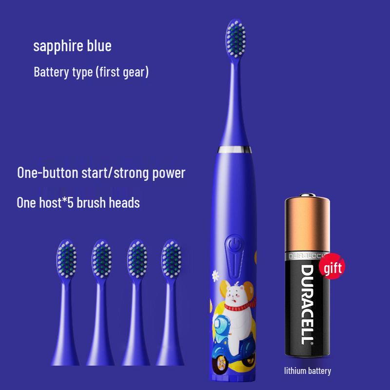 Cartoon-Themed IP7 Waterproof Kids' Sonic Electric Toothbrush with Soft U-Shaped Bristles