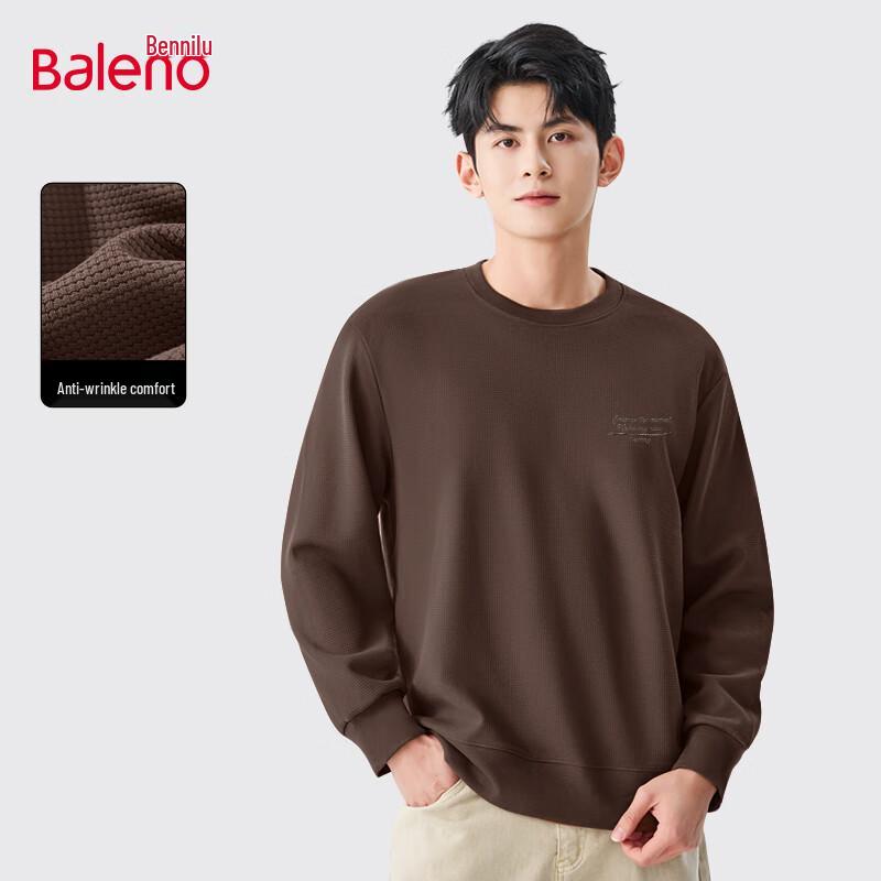 Baleno Men's Waffle Knit Crew Neck Sweatshirt