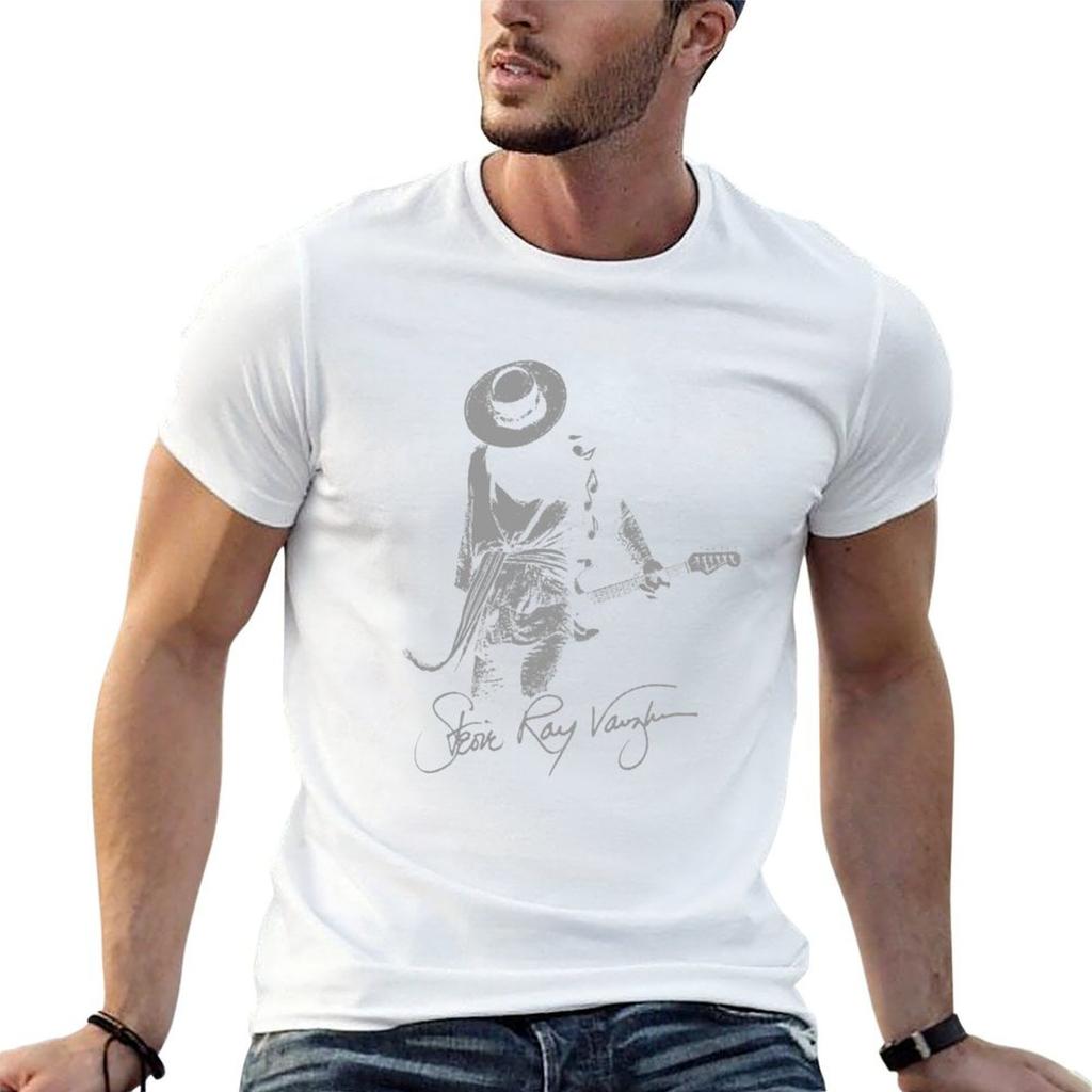 Guitarist Blues Unisex Vaughan 70s Tshirt Classic Print Short Sleeve Shirt