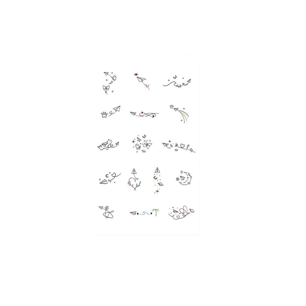 Mini Adesivi Tatuaggio Aereo di Carta Impermeabili E Lunga Durata Carini Piccoli Disegni Sulle Dita Adesivi Tatuaggio Simulati