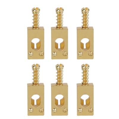 6 Peças Rastilho de Ponte de Guitarra Latão Rastilhos de Corda Substituição Acessórios para Guitarra Elétrica Dourado