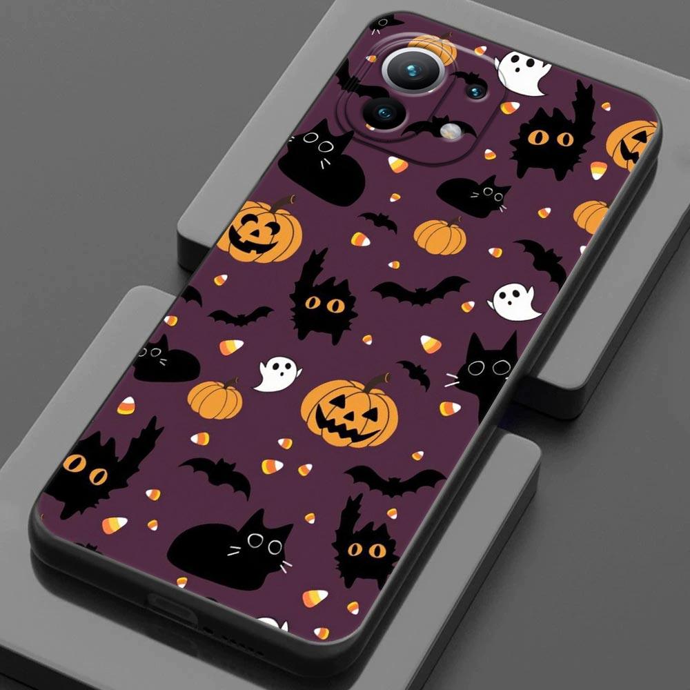 Happy Halloween Cat Pumpkin For Xiaomi 15 Ultra 11T 12T 13T 14T Pro Phone Case Mi POCO X7 M7 F7 Pro F5 F6 M6 X3 X5 X6 Back Cover