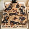 1Pc Bulldog Dachshund Print Flannel Blanket, High quality Comfortable for All Seasons, Home Decor, Warmth and Comfort, Perfect for Christmas Gifts