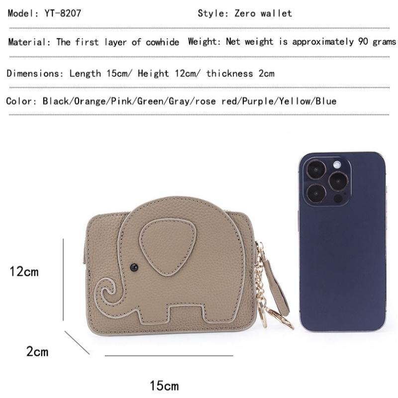 Animal Elephant Shape Coin Purse with Hanging buckle Fashion Women Genuine Leather Chic Clutch Coin Organizer for Girls