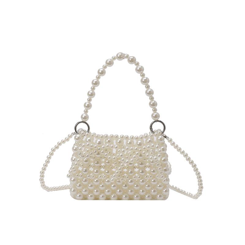 

Pearl bag women s bag pearl bag chain accessories shoulder bag trendy messenger bag one size fits all білий