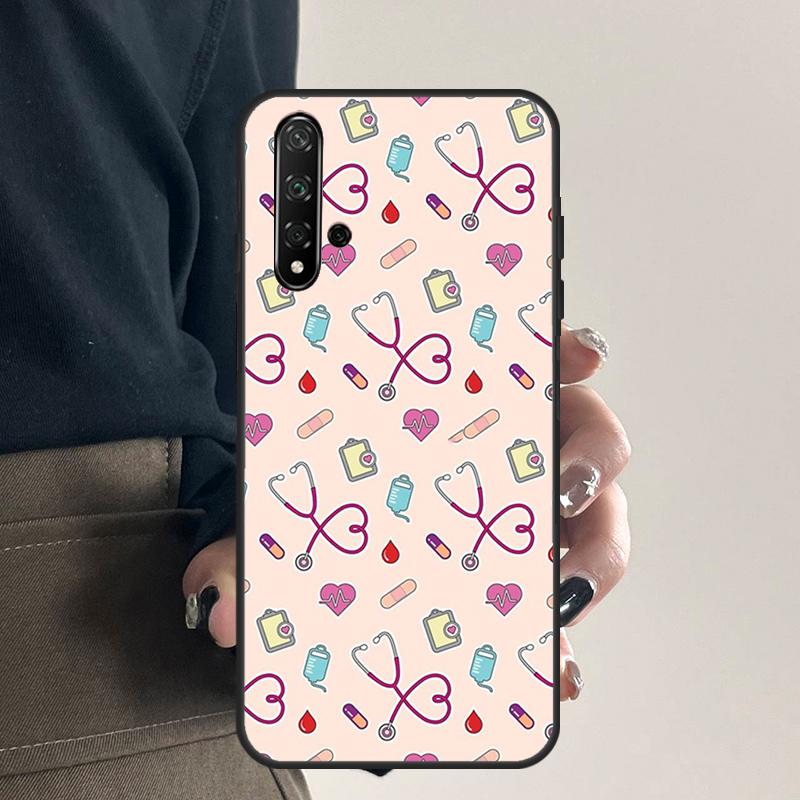 

Medical Medicine Nurse Pattern For Huawei Nova 9 10 SE 5T 12s 12i 11i Y91 Y90 Y60 Y70 Y72 Y61 P20 P40 P30 Lite P60 Pro Case Huawei P30 Pro