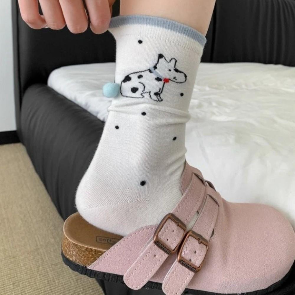Süße 3D Cartoon Tier Damen Tier Socken Atmungsaktiv Schleife Dekoration Mittelschaft Socke Koreanischer Stil Knöchelsocken Sommer
