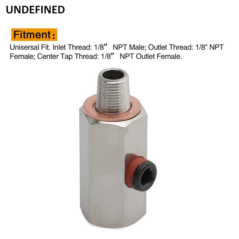 Stainless Steel 1/8'' NPT Oil Pressure Sensor Sendor Tee Adapter to 1/8 NPT Gauge T-Piece Car Accessories