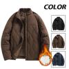 Autumn Winter Men Cotton Padded Jacket Stand Collar Male Parkas Long Sleeve Zipper Outerwear Business Warm Coat