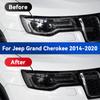 För JEEP Grand Cherokee 2014-2022 Bilstrålkastare Svart TPU Skyddsfilm Framljus Toning Färgändringsdekal Tillbehör
