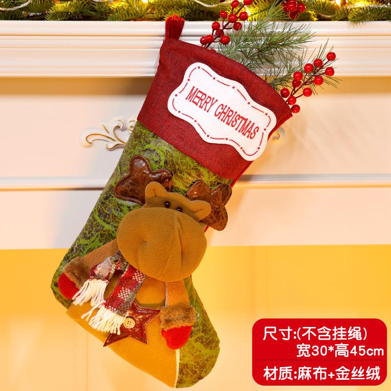 Christmas Stockings Socks Santa Snowman Hanging Xmas Tree Ornaments Christmas Decor for Home New Year Navidad Candy Gift Bags