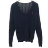 Long Sleeve V-neck Cable Knit L Navy Sweater Men's Used