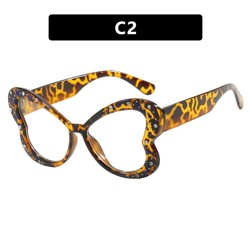 Popular Vintage Anti Blue Light Optical Butterfly Glasses Women Luxury Brand Designer Myopia Prescription Diamond Eyewear Frame