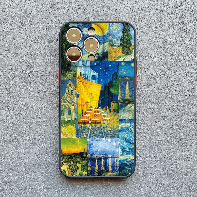 Vintage Van Gogh Phone Case for iPhone 16 13 12 Mini 15 11 14 Pro Max Illustration Case for iPhone 8 7 Plus SE X XS XR Cover