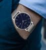 Simple Stylish Brand Popular Ultra Thin Lightweight Analog Watch Business Waterproof Quartz Arm Watch Silver Blue [BUREI] Men's Men's -