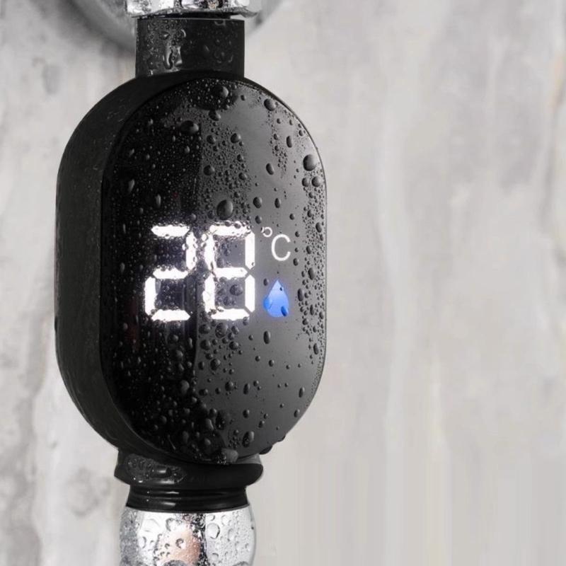 Intelligent LED Display Shower Water Thermometers Touch Control Real Time Monitoring Anti Scald Protecting