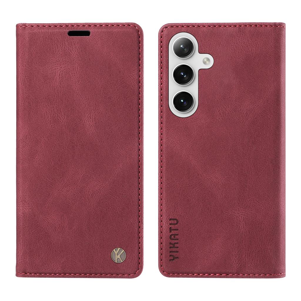 YIKATU YK-004 For Samsung Galaxy S25/S24 Case Wallet Leather Magnetic Clasp Phone Cover