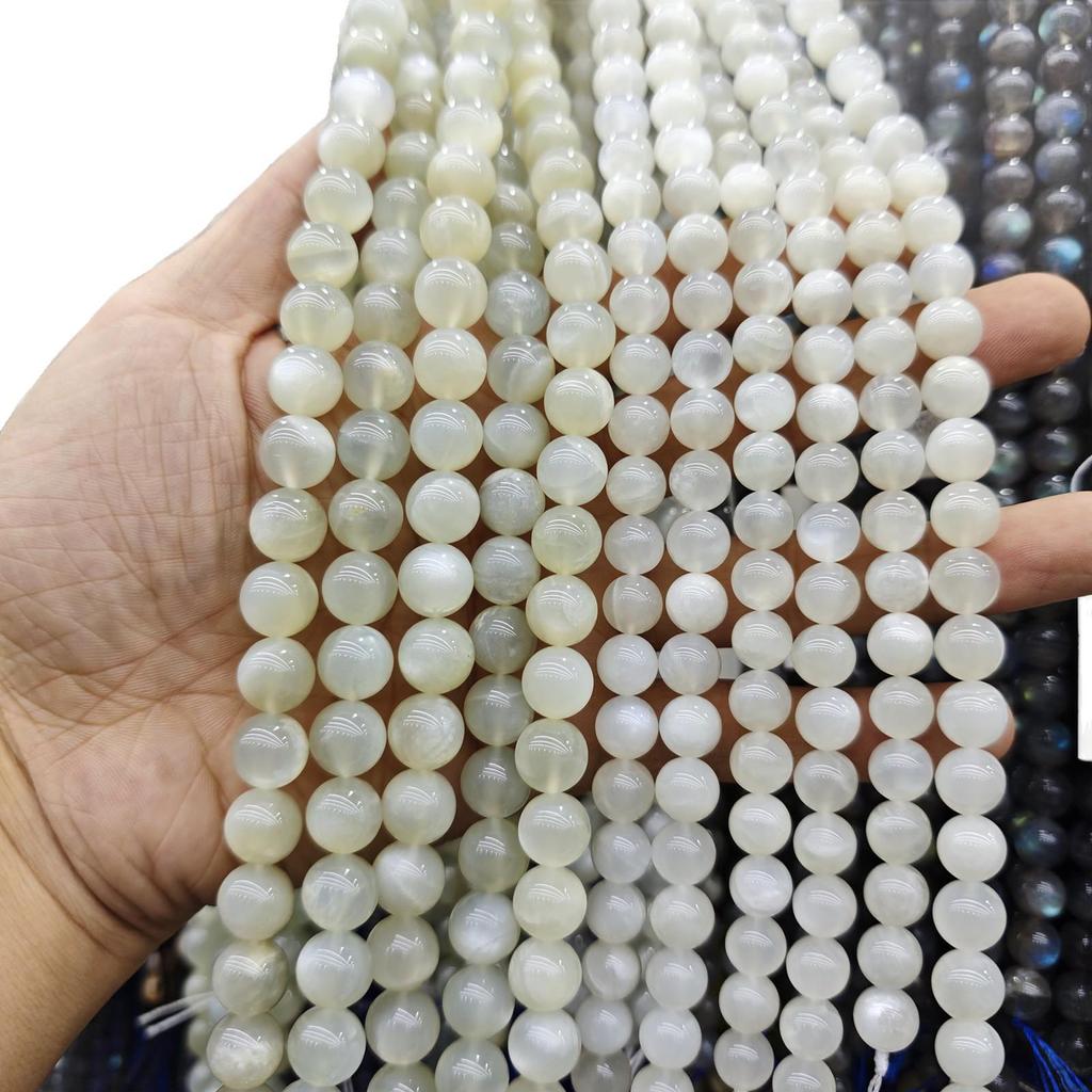 7A Grade Natural White Moonstone Round Beads for DIY Jewelry
