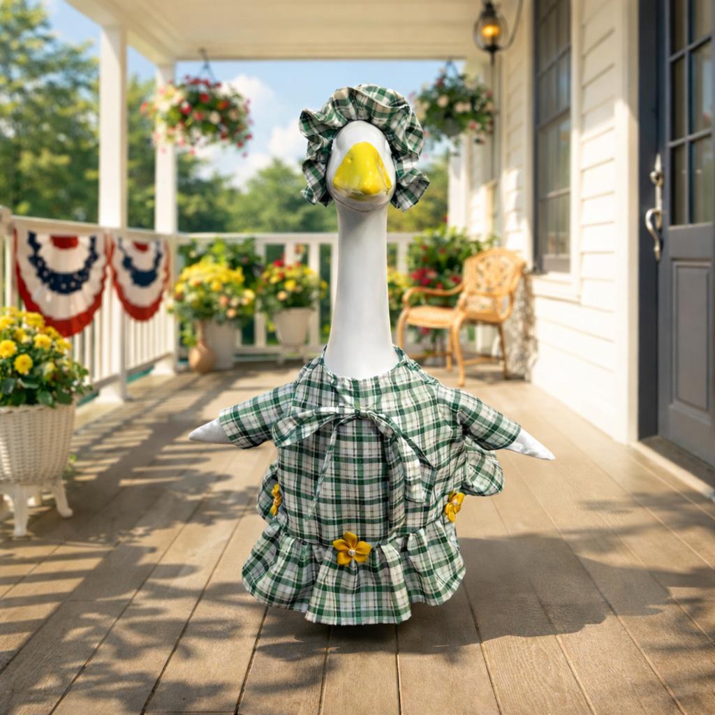 Spring/Summer Plaid Floral Porch Clothing, , Festive And Quirky Courtyard Decorations, Outdoor