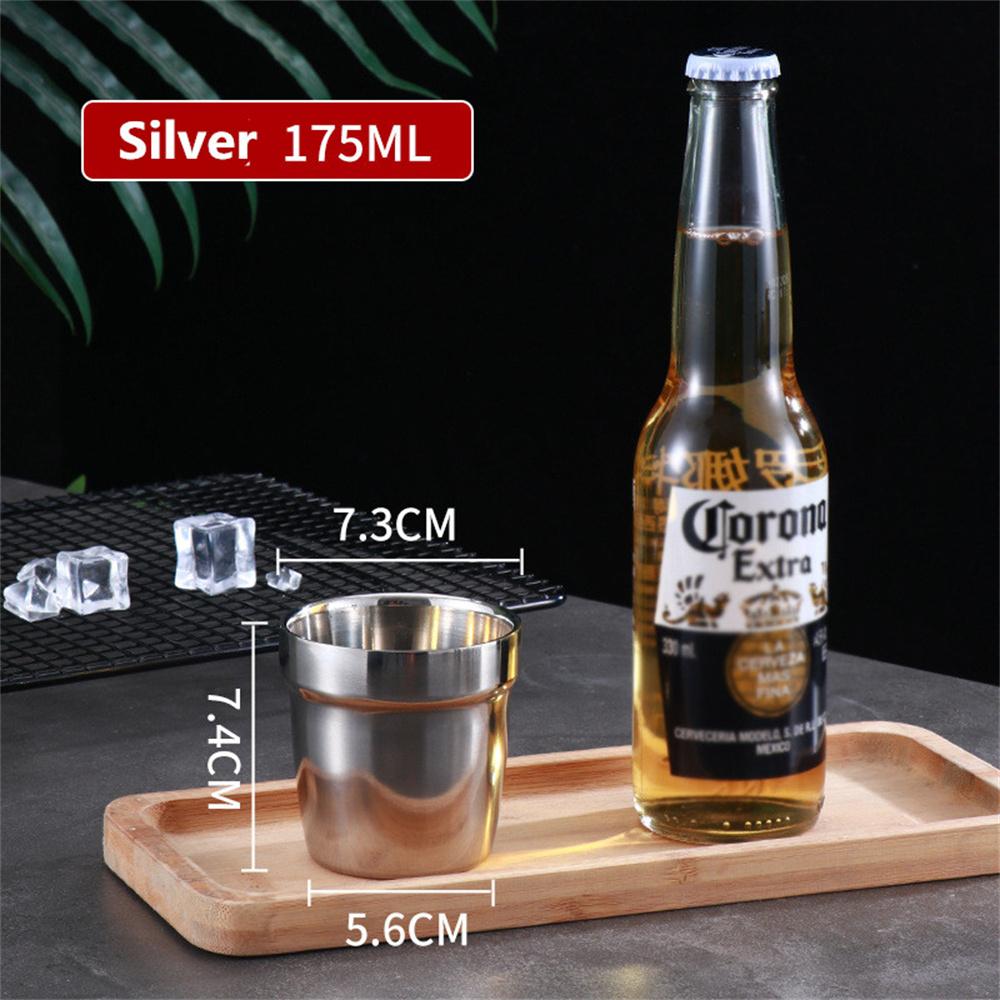 175-450ml Stainless Steel Beer Cup Metal Water Cups Travel Camping Mugs Coffee Tumbler Outdoor Hiking Cup Portable Drinkware