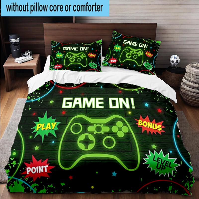 Game Night Adventure 3pcs Bedding,Including 1pc Duvet Cover And 2pcs Pillowcases Perfect for Christmas,Ideal for Bedroom, Dormitory