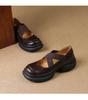 Light and soft series~ Huge comfort~ New leather single shoes women's small thick-soled Mary Jane shoes cross-strap leather shoes