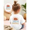 European Sizes Girls' Casual T-shirt, Featuring a Minimalist Line Art Design of Orange Sunset Ocean Waves with a Vintage Feel