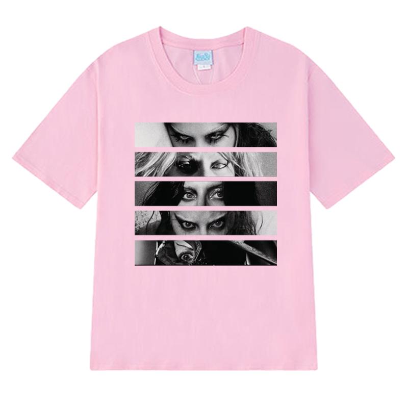 Hot Sale Lady Gaga 90s music Graphic T Shirt Unisex gothic Oversized short sleeve T-shirts Men Women black 100% Cotton clothing