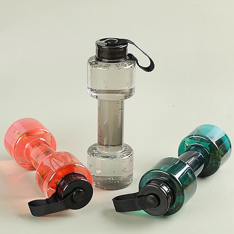 550ml Hantelförmige Sport-Wasserflasche Kessel Pet Outdoor Unzerbrechlich Fitness Radfahren Gym Reise Auslaufsicher Wasserbecher
