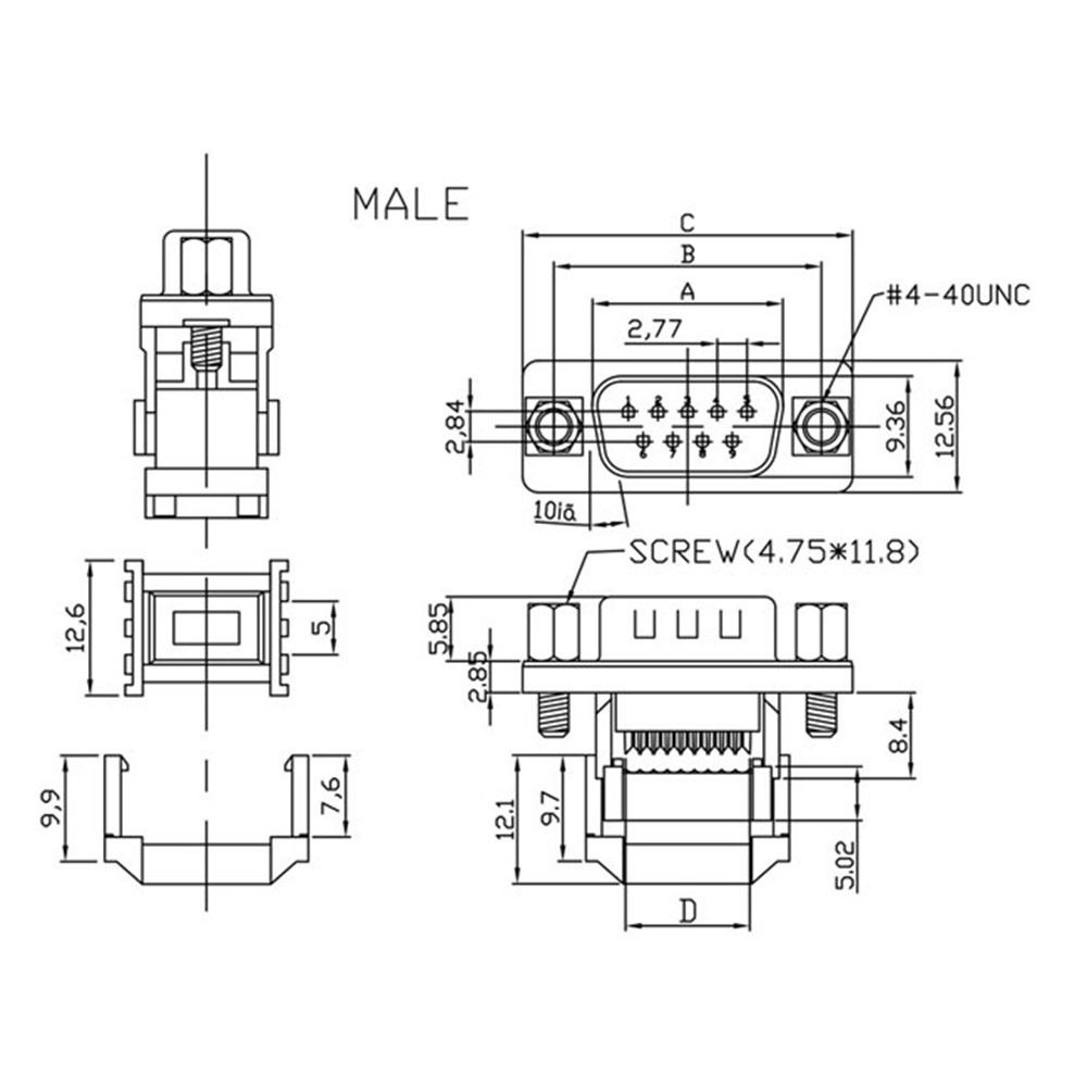 DB9 to IDC DB9 Connector Multicolor Ribbon Flat Ribbon Cable IDC Cable  Industrial Applications