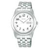SCXC009 Men's/Unisex Watch – Battery-powered Quartz, Day-Date Calendar, White Dial, Stainless Steel