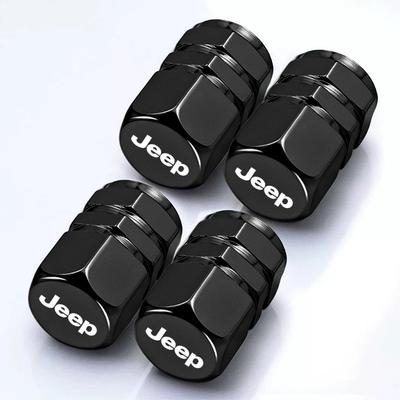 4PCS Anti-Rust Car Tire Valve Stem Caps Decorative Cover for Renegade Wrangler JK JL Grand Cherokee Compass Gladiator