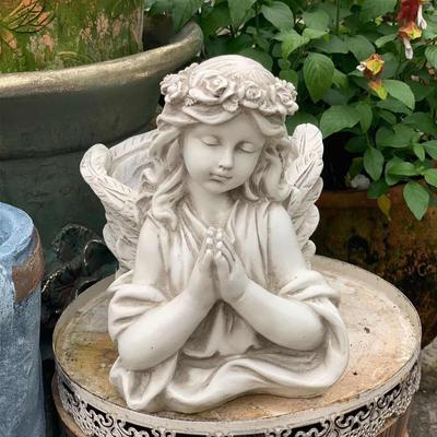 Vaso de anjo tridimensional 3D para jardim ao ar livre, decoração de jardim, artefato de resina, jarra de flores, estátua, decoração criativa de casa de fadas