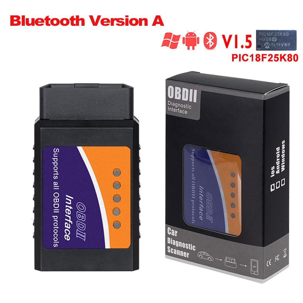 ELM327 V1.5 PIC18F25K80 Chip Dual Board WIFI/BT OBD2 Code Reader ELM327 OBDII Diagnostic Tool for Android/IOS Phone PK ICAR 2 Bluetooth Version A