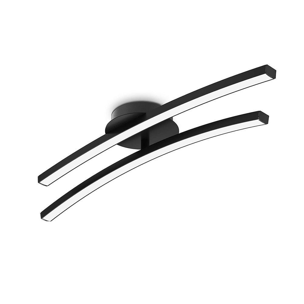 LED Ceiling Light 12W 24W Curved Design Ceiling Lamp Modern Living Room Lamp 6000K Cold White for Dining Room Bedroom Balcony
