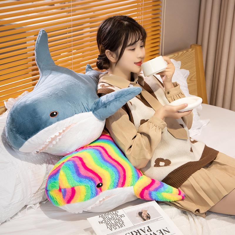 Non-Toxic Plush Whale Soft Toy Stuffed Colorful Shark Plushie Aquatic Animals Doll Huggable Ocean Plush Toy