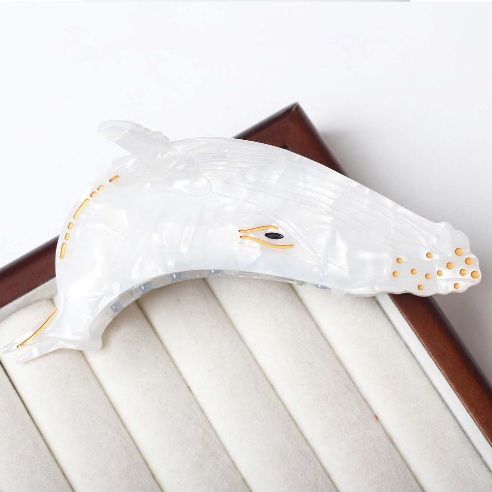 Acetic Acid Acetate Fish Hair Claw Sweet Animal Hair Clip Fashion Sperm Whale Shark Clip  Friends