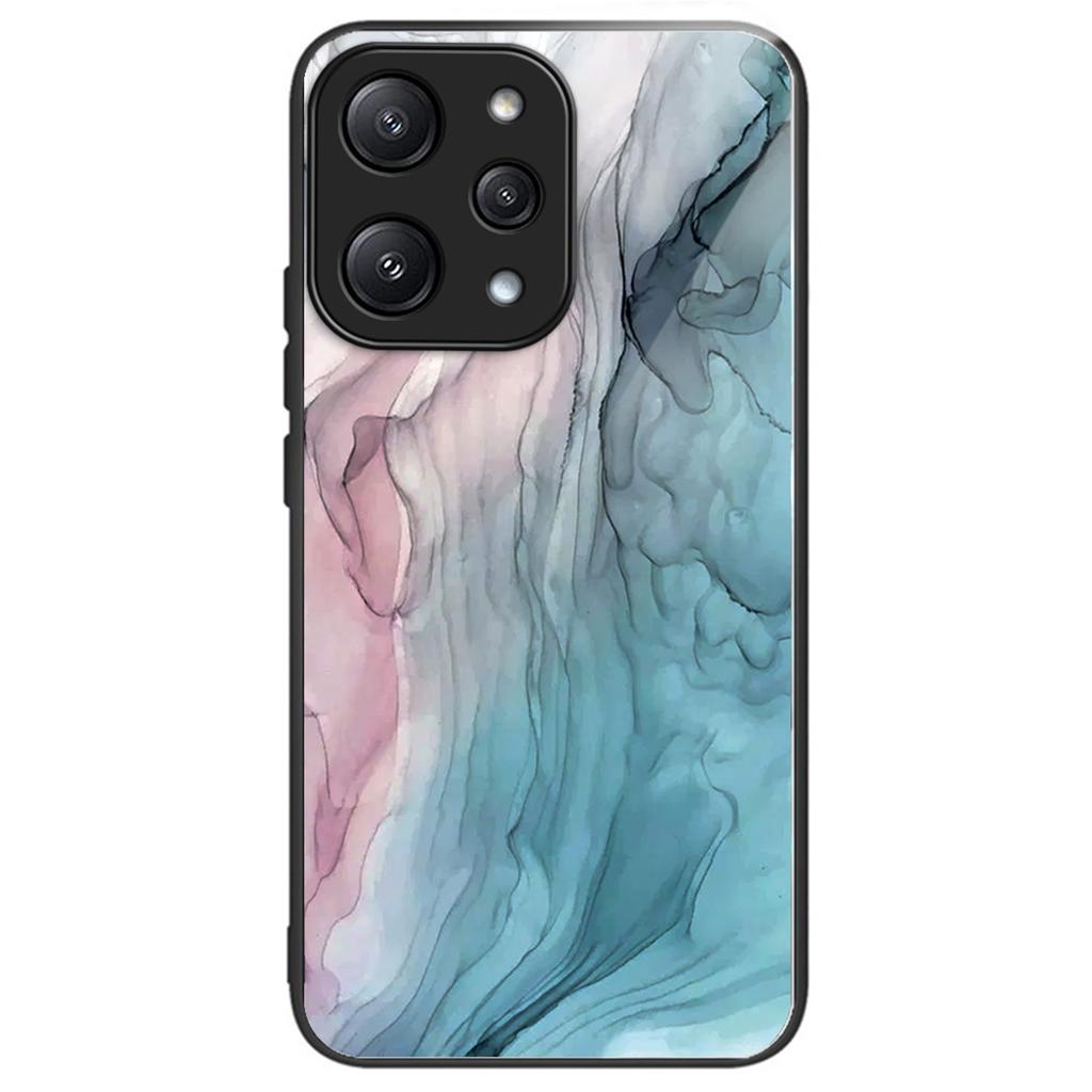 For Xiaomi Redmi 12 5G (Global)/Poco M6 Pro 5G Phone Case Marble Pattern Tempered Glass Back Cover