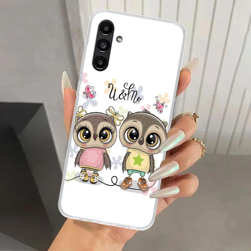 Cartoon Cute Owl LoveLy Phone Case for Samsung Galaxy A16 A26 A36 A56 A15 A25 A35 A55 A14 A24 A34 A54 A13 A23 A33 A53 A05S A04S