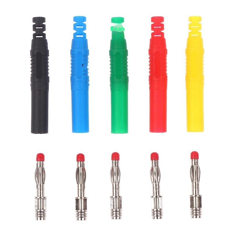 5pcs Insulated Safety Seal Protection Shrouded 4mm Banana Plugs Solder DIY Connectors Adapters For Multimeter Test
