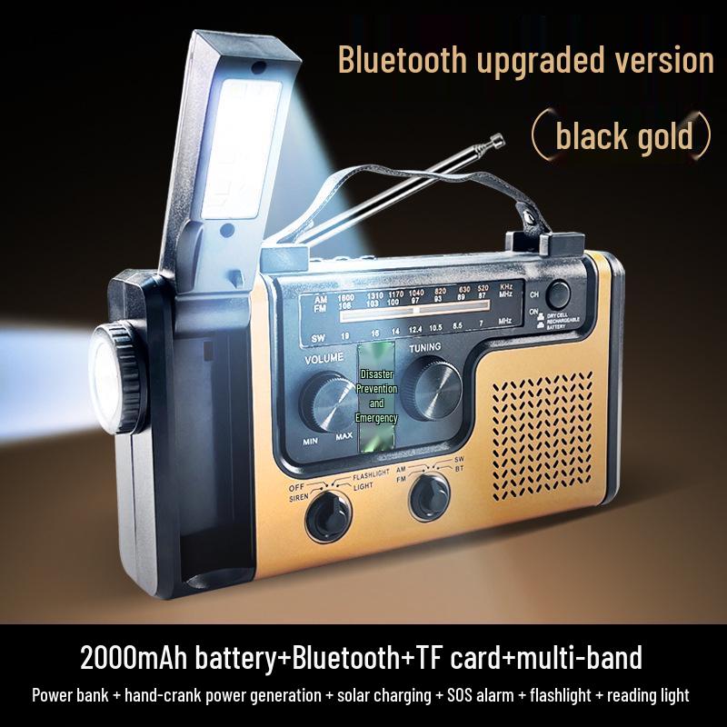 Portable Hand-Crank & Solar Emergency Radio with Multifunctional Lighting for Disaster Preparedness