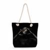 Multifunctional Cool Black People Printed Thick Rope Shoulder Beach Bag Casual Large Capacity Handbag 0114