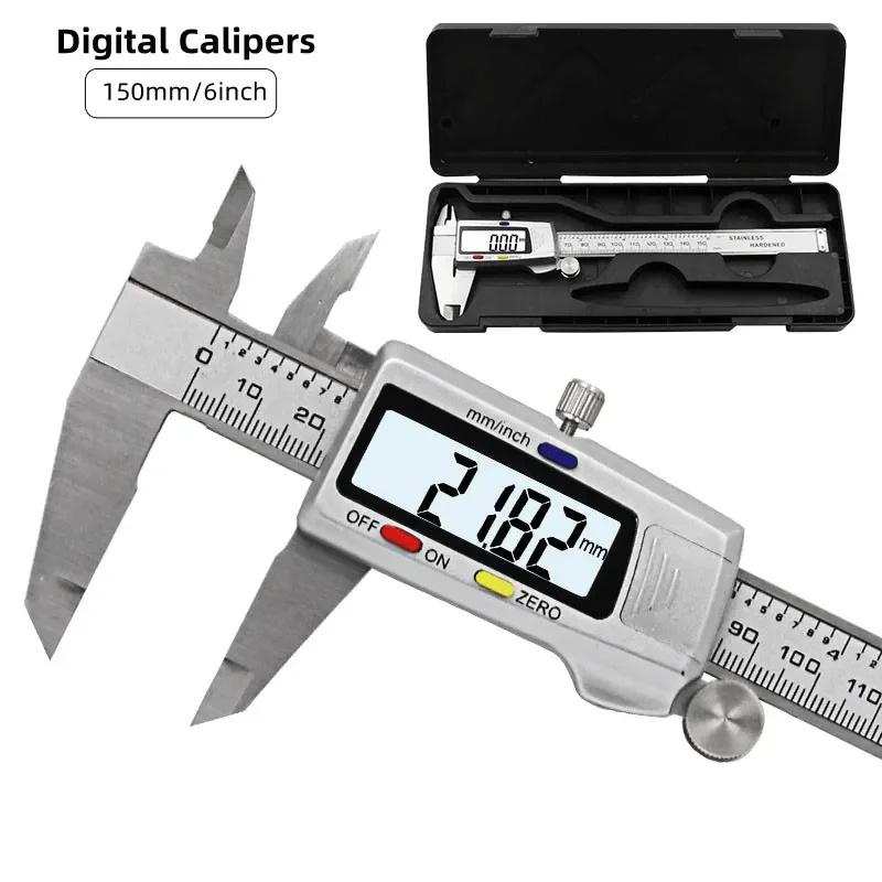 Measuring Tool Stainless Steel Digital Caliper 6 "150mm Messschieber Vernier Calipers Ruler New Paquimetro Measuring Instrument