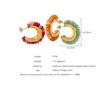 Gold-Plated C-Shaped Earrings with Multi-Color Natural Stone Inlay