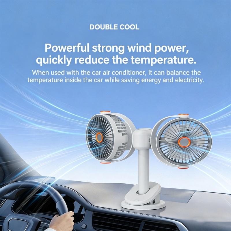 Portable Connecting Fan With 1200mAh Battery USB C Charging 5 Speed Selection For Home Travel Study Room