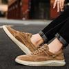 British Style Genuine Leather Men Shoes Trend Comfortable Casual Shoes Outdoor Men Sneakers Moccasins Men Flats Shoes