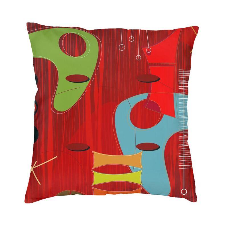 Retro EamesEra Atomic Inspired Cushion Cover Sofa Decoration Geometry Pattern Square Throw Pillow Cover 45x45 30x30cm 12x12in