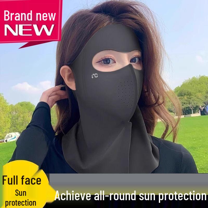 Summer Ice Silk Half Face Mask: Breathable, 3D-Stereo Design for Sun and UV Protection, Slimming Effect.